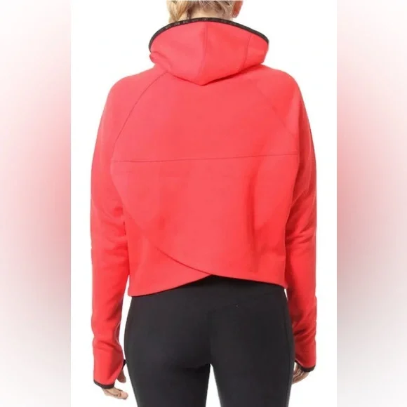 Nike Tech Butterfly Women's Red Athletic Hoodie Cropped Jacket Size Small - Picture 2 of 14